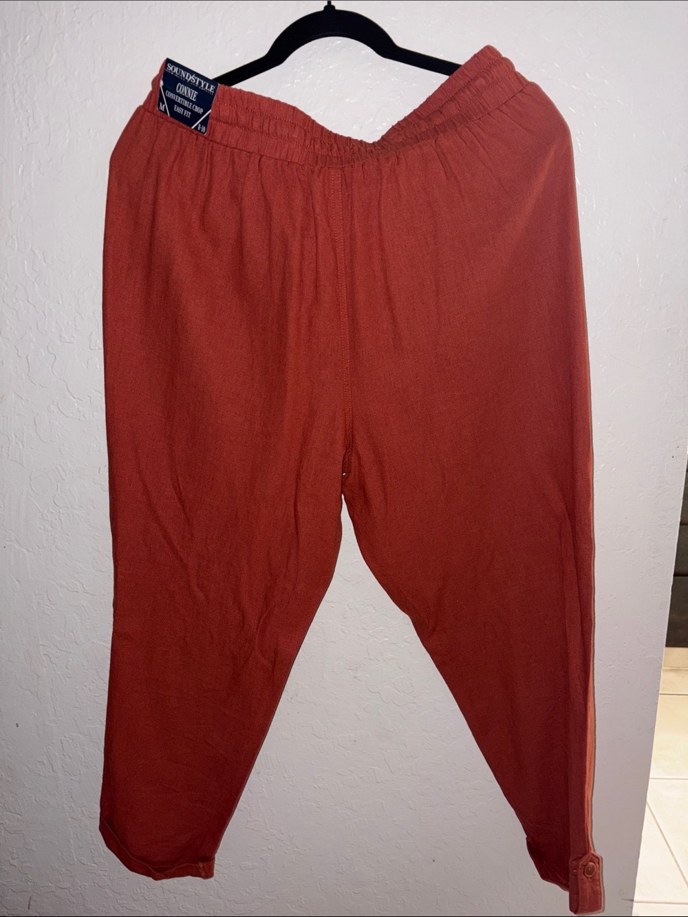 Sound/style Women's Rust Drawstring Capris - Picture 2 of 2